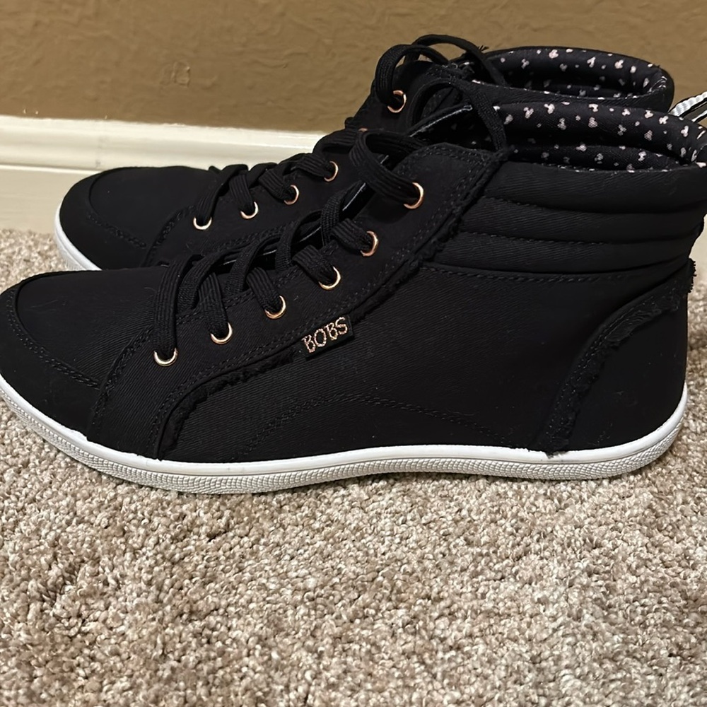 Skechers BOBS Black Canvas High-tops Sz 9.5